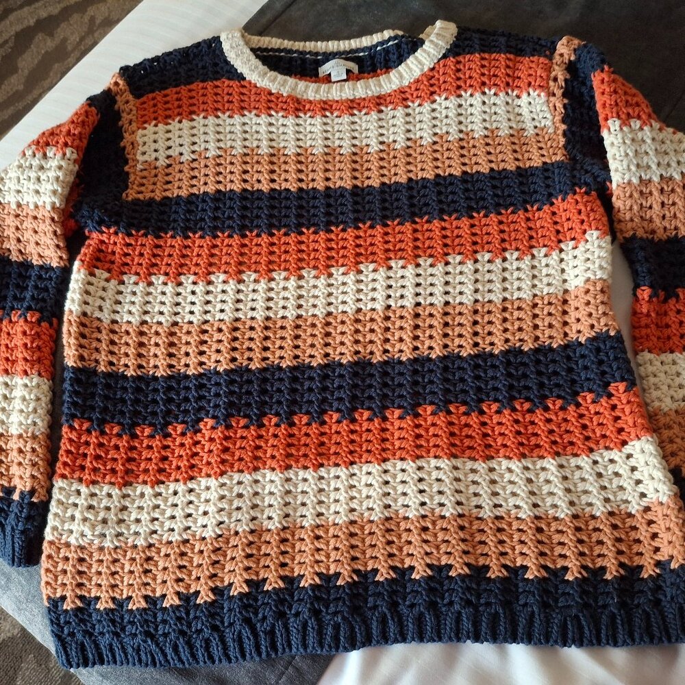 L.L. Bean Multicolor Striped Crew Neck Sweater